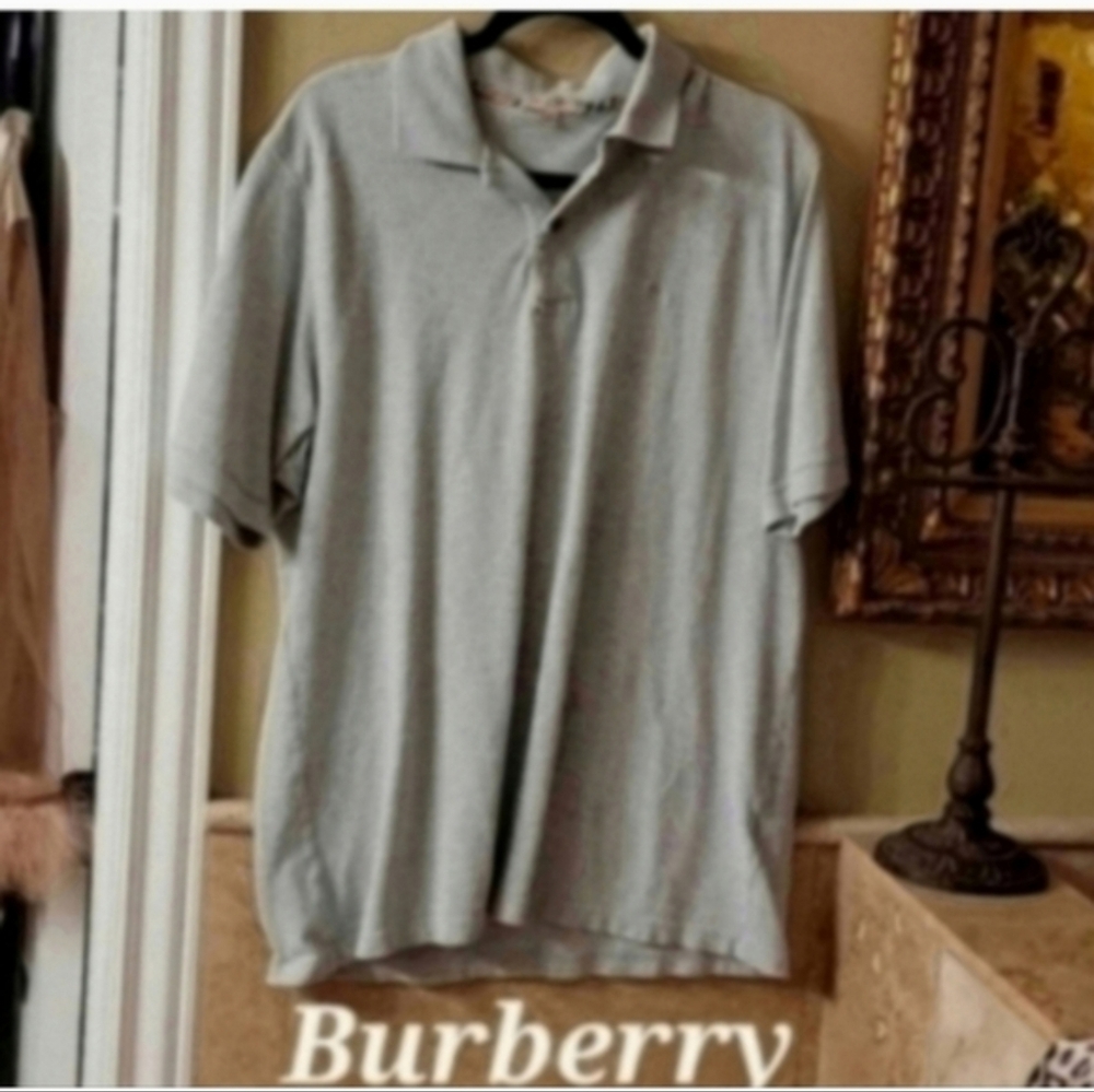 Burberry Light Gray Polo Shirt for Men